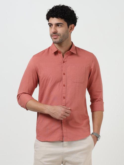 Premium Coral Pink Oxford Solid Shirt
