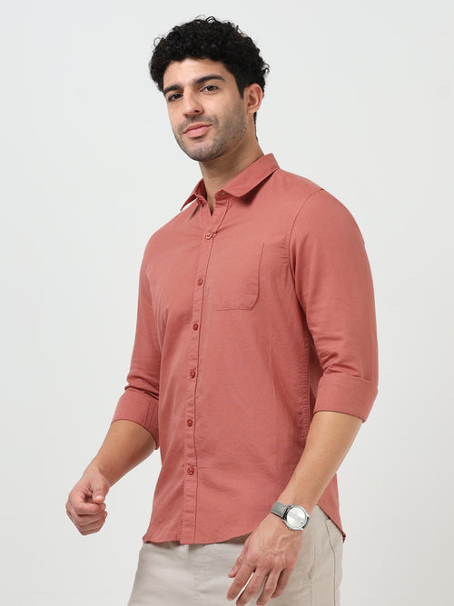 Premium Coral Pink Oxford Solid Shirt