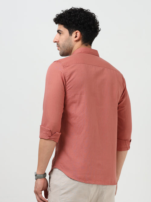 Premium Coral Pink Oxford Solid Shirt