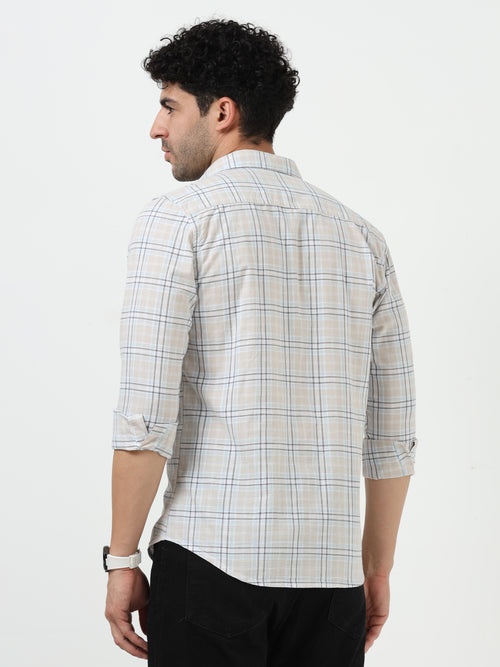 Slub Linen Check Full Sleeve Shirt